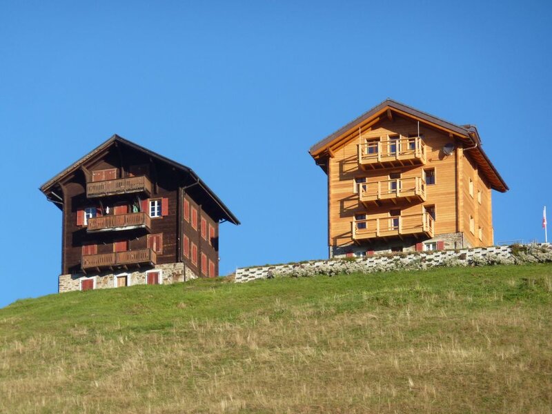 Wooden Houses on Hill