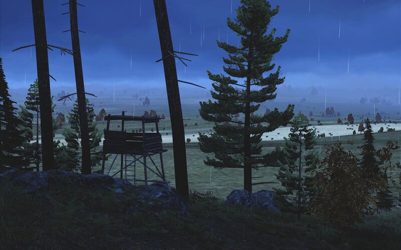Wooden Hunting Blind — Blue