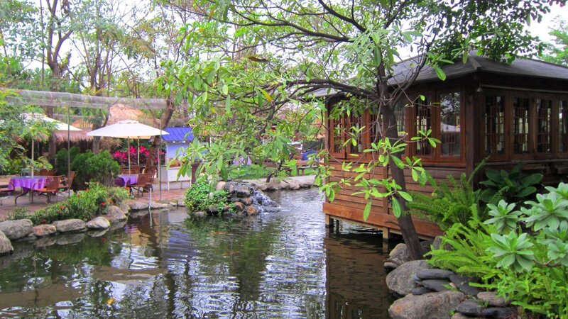 Wooden Hut by Pond — Green