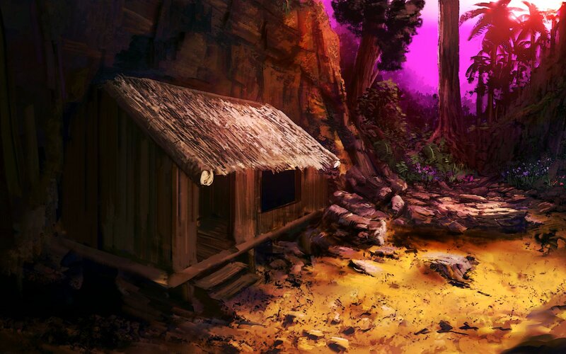 Wooden Hut in Jungle