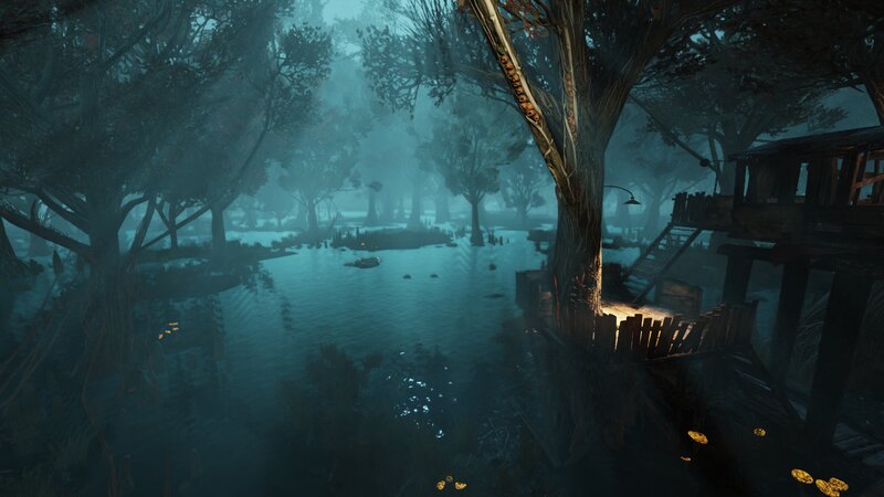 Wooden Hut in Swamp