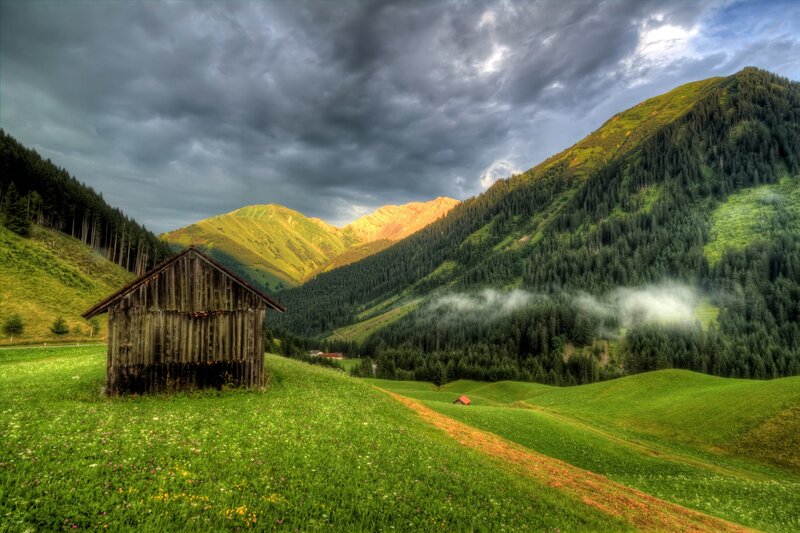 Wooden Hut in Valley