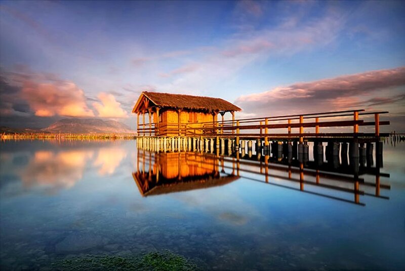 Wooden Hut on Pier