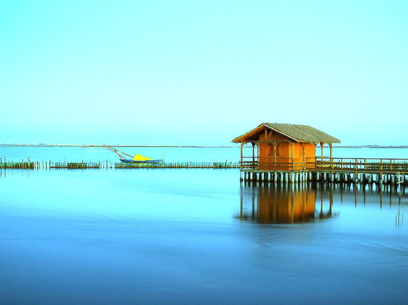 Wooden Hut on Water