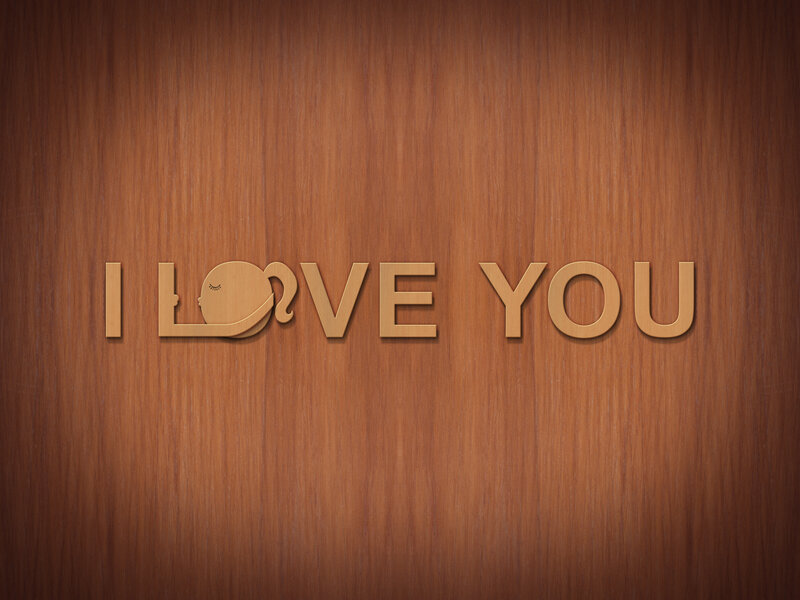 Wooden I Love You Sign