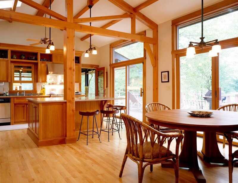 Wooden kitchen with dining area