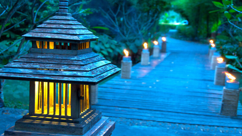 Wooden Lantern on Path