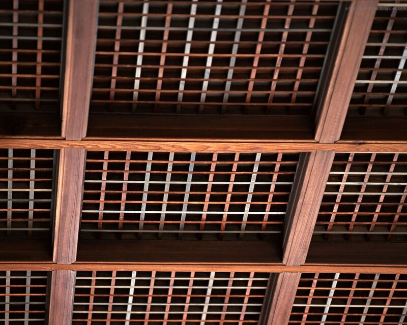 wooden lattice ceiling