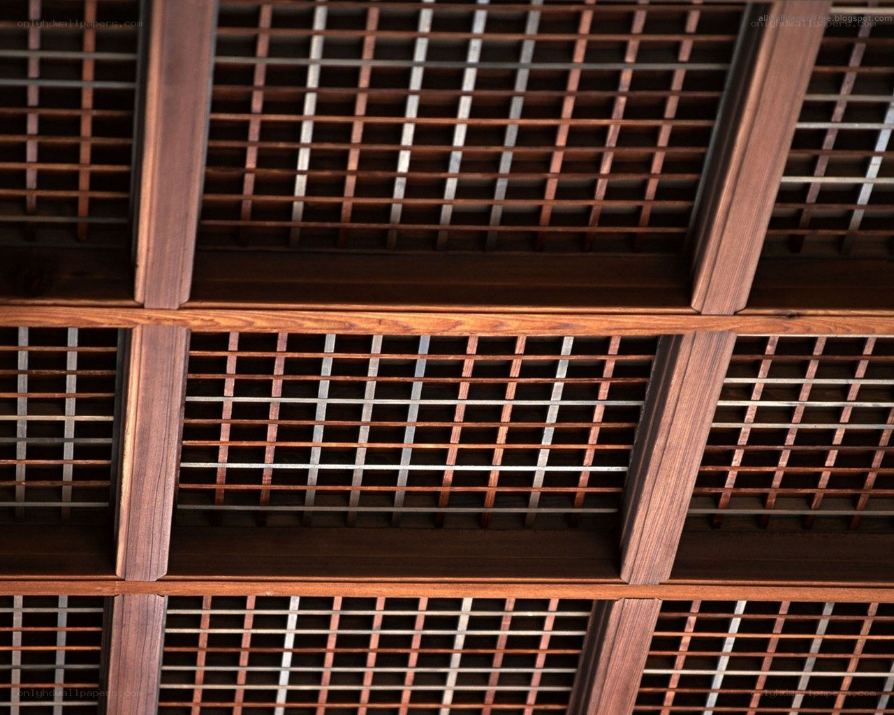 wooden lattice ceiling