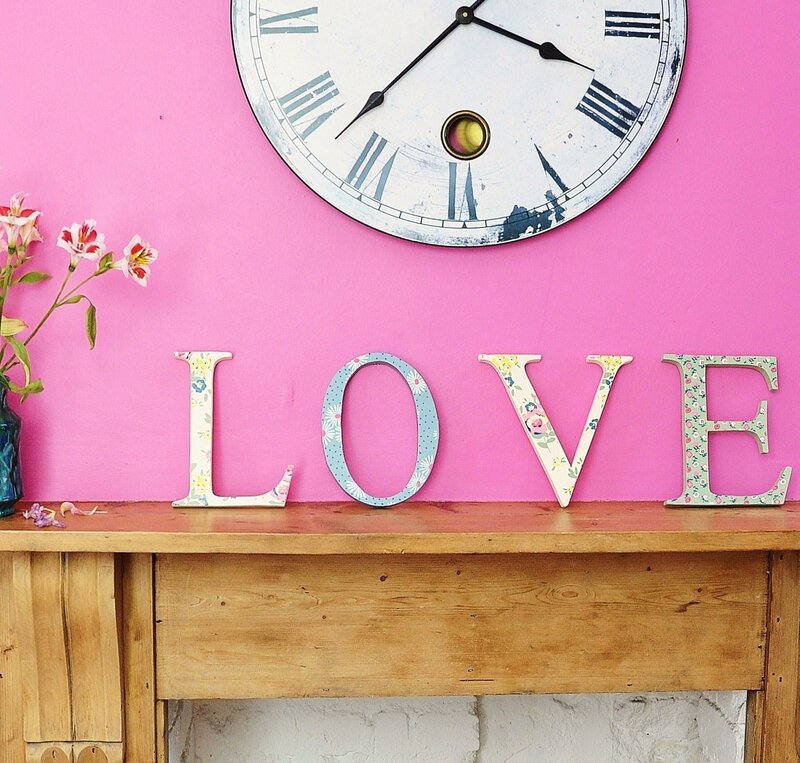 Wooden Letters on Mantel