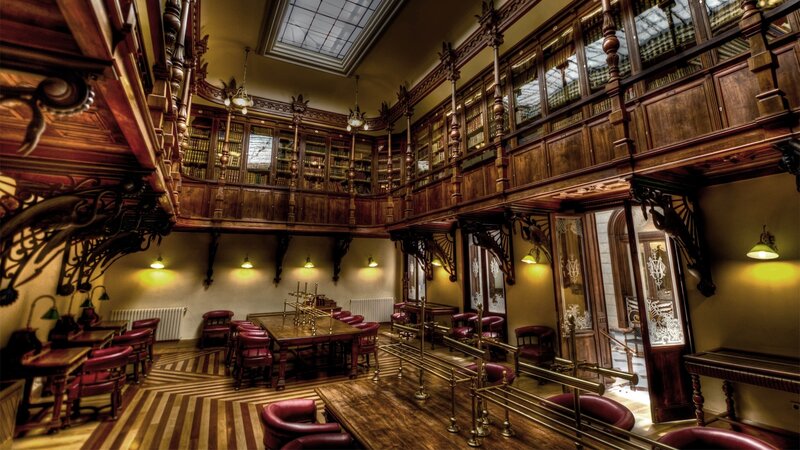 Wooden Library Interior