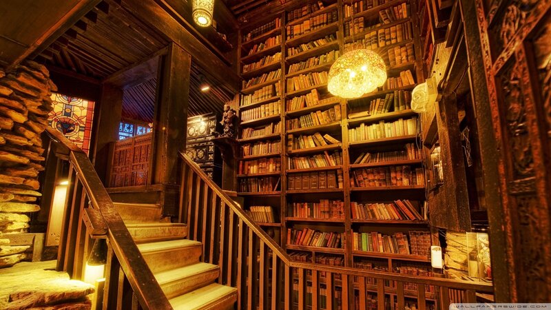 Wooden Library Staircase
