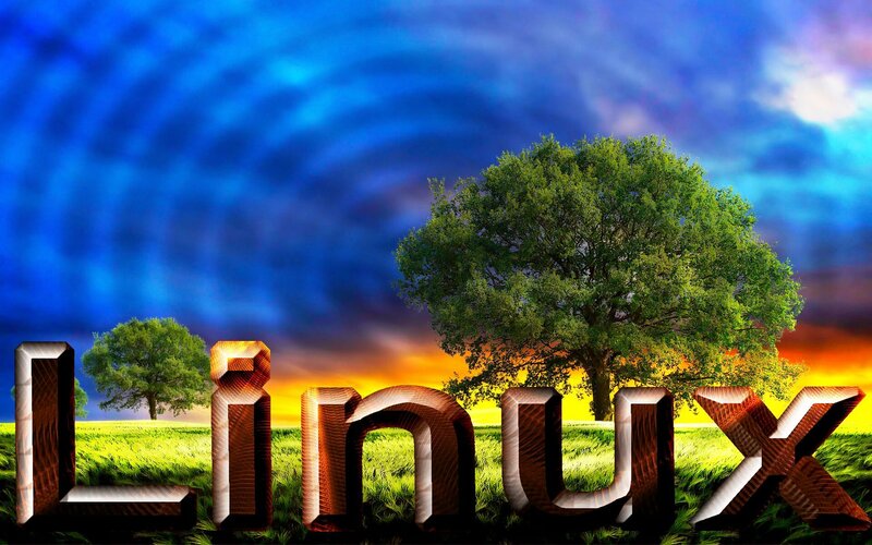 Wooden Linux Text