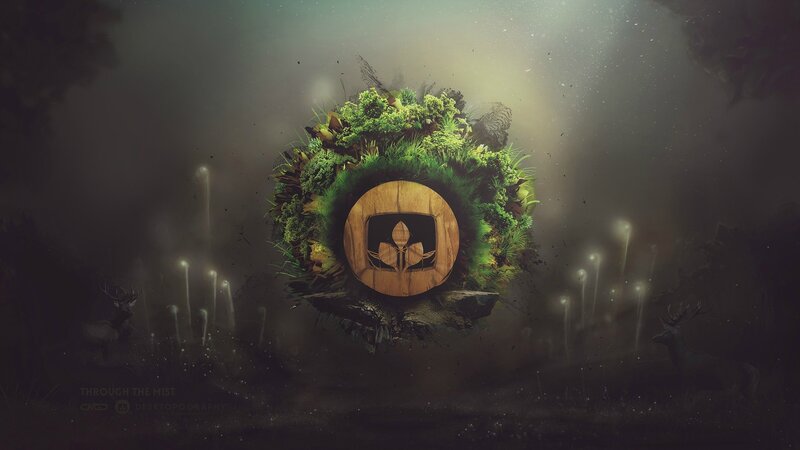 Wooden Logo with Plants