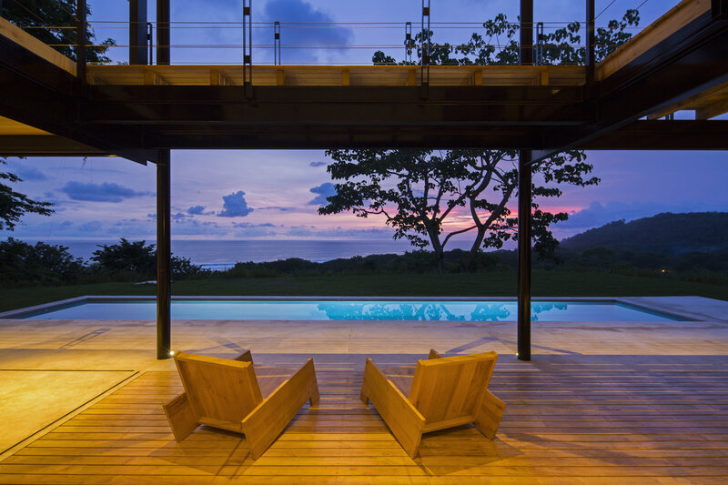 Wooden Lounge Chairs — Blue, Serene, Sunset