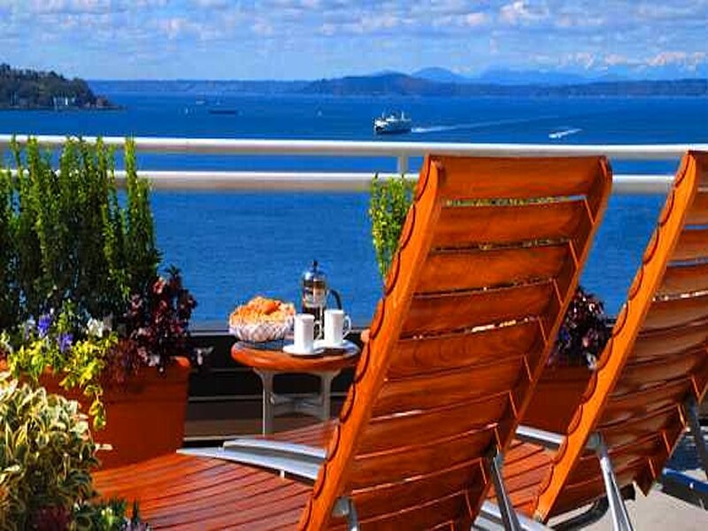 Wooden Lounge Chairs — Blue