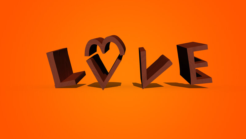 Wooden Love Letters — Orange