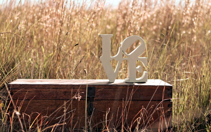 Wooden Love Sign on Chest