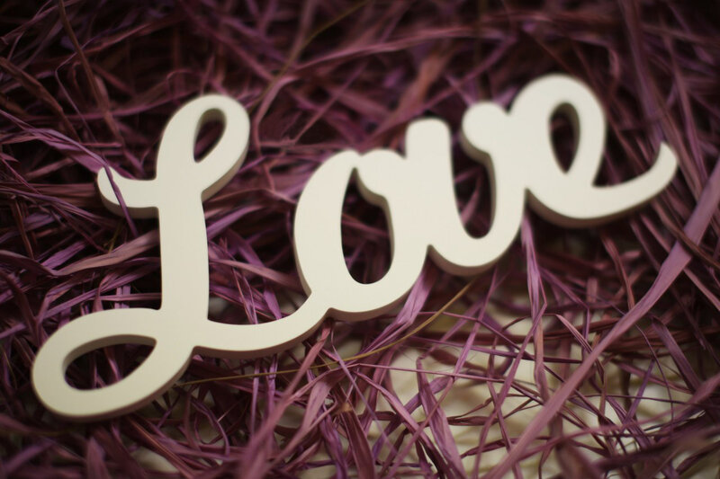 Wooden Love Sign — White