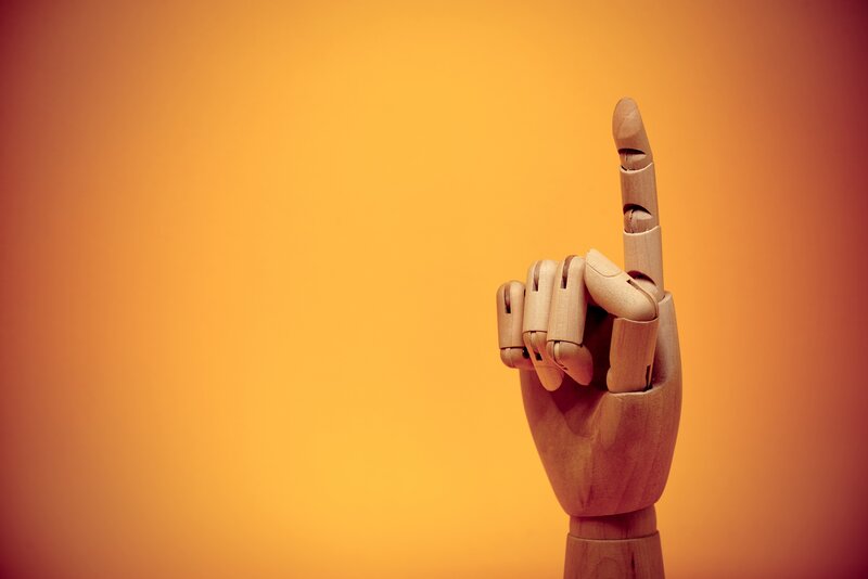 Wooden Mannequin Hand — Orange