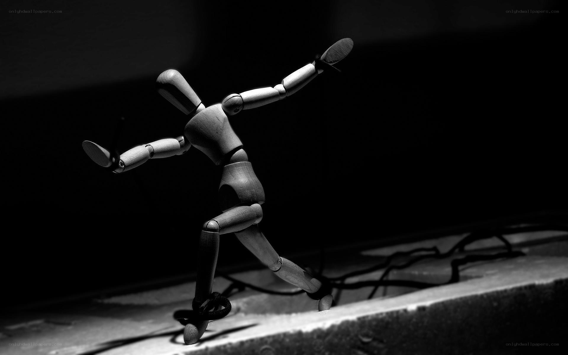 wooden mannequin in motion