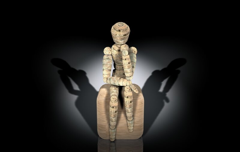 wooden mannequin sculpture