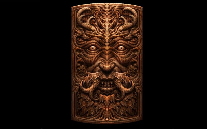 Wooden Mask of a Face
