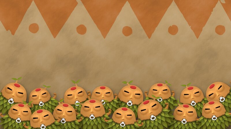 Wooden Masks in Grass