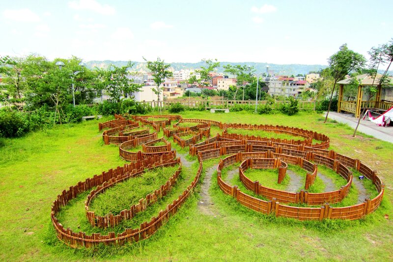 Wooden Maze on Grass