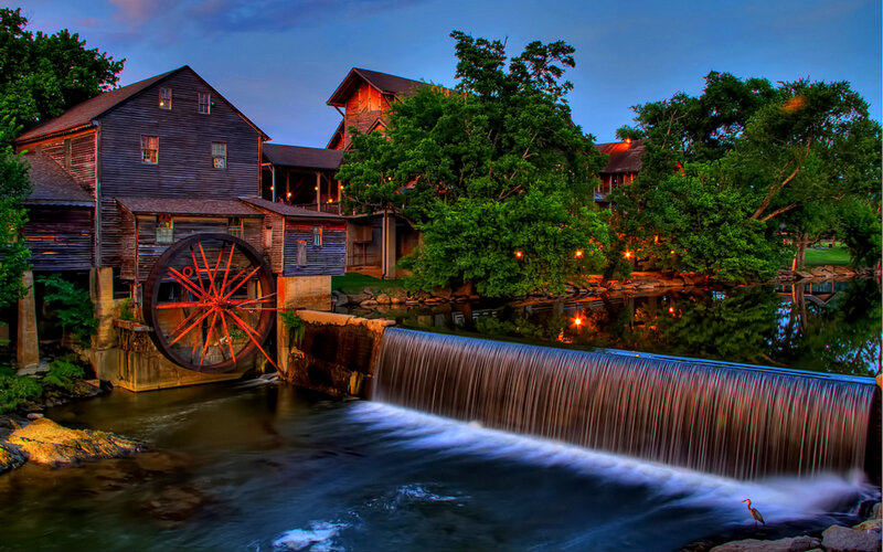 Wooden Mill at Dusk