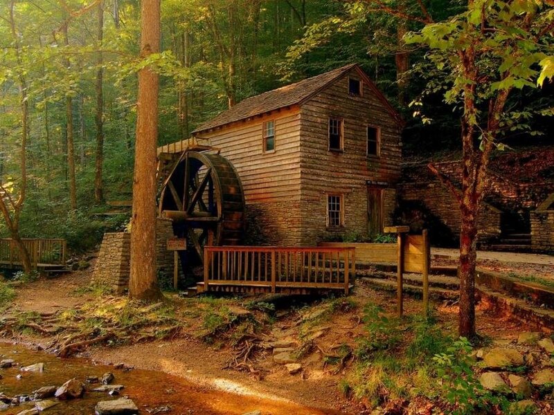 Wooden Mill in Forest — Brown