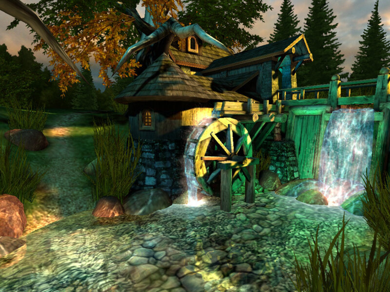 Wooden Mill in Forest — Green
