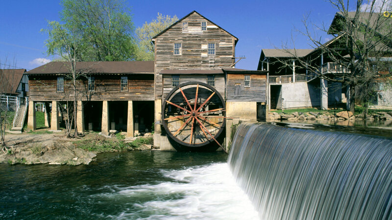 Wooden Mill with Waterwheel — Blue, Serene