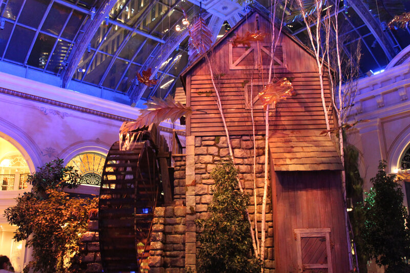 Wooden Mill with Waterwheel — Brown, Festive