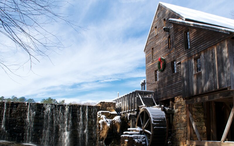 Wooden Mill with Waterwheel — Brown, Serene