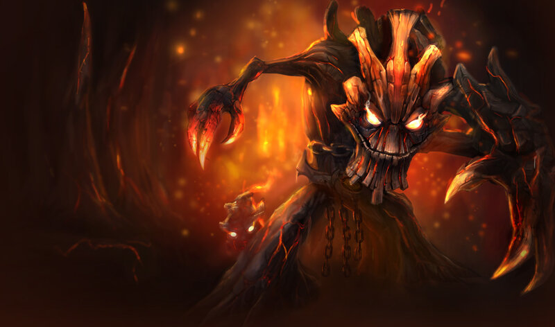 Wooden Monster with Glowing Eyes
