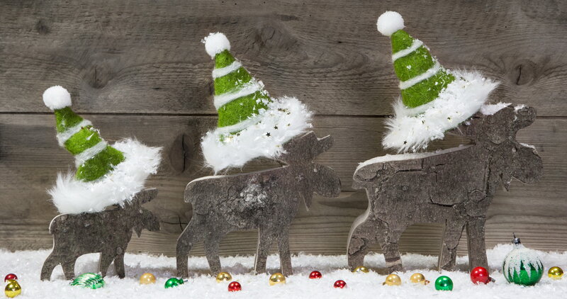 Wooden Moose Figurines