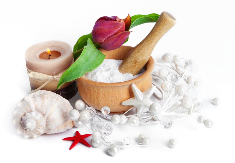 Wooden Mortar with Flower