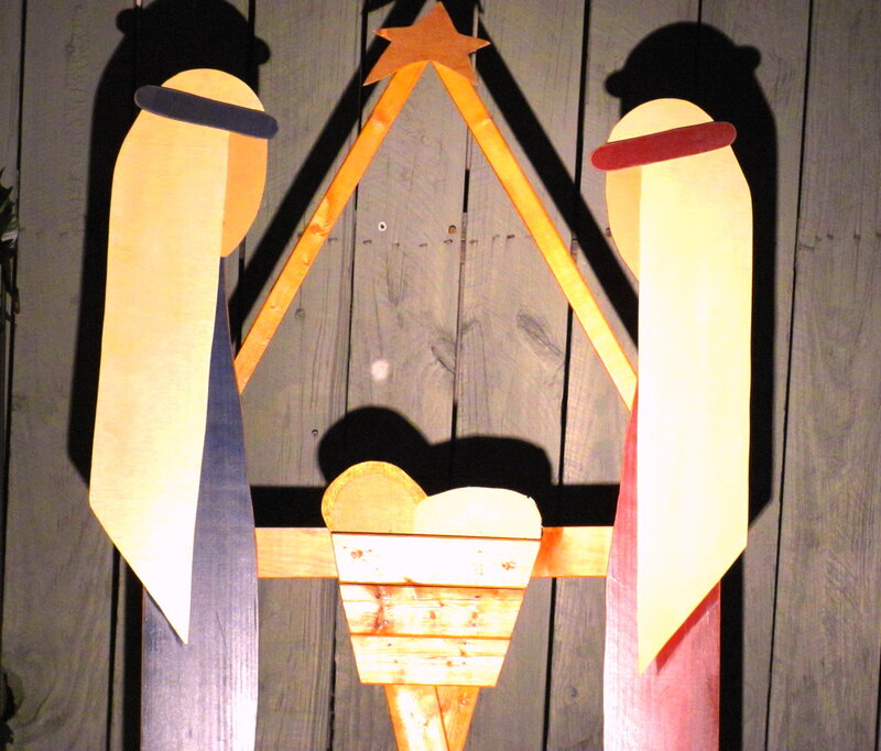 Wooden Nativity Scene — Brown