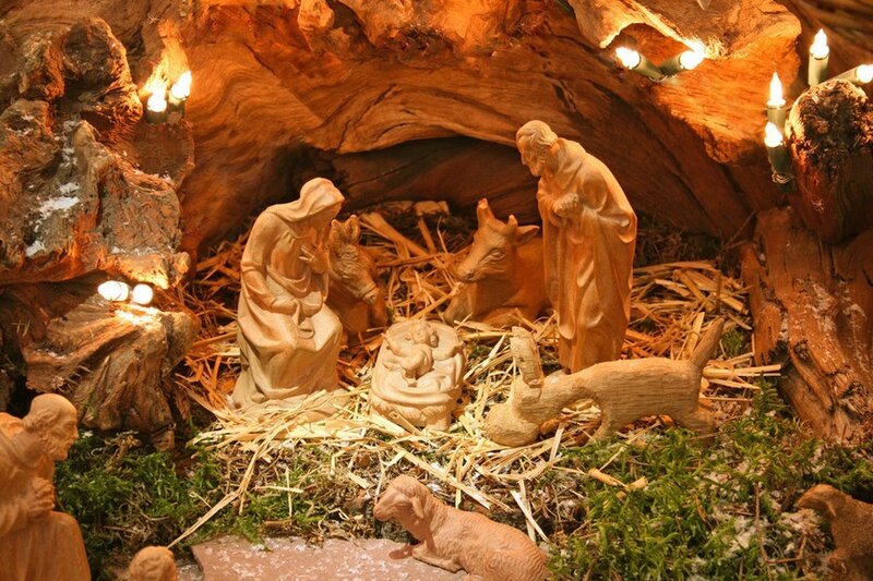 Wooden Nativity Scene