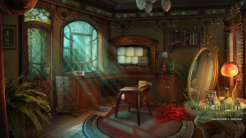 Wooden Office Interior — Brown, Dramatic, Digital Art
