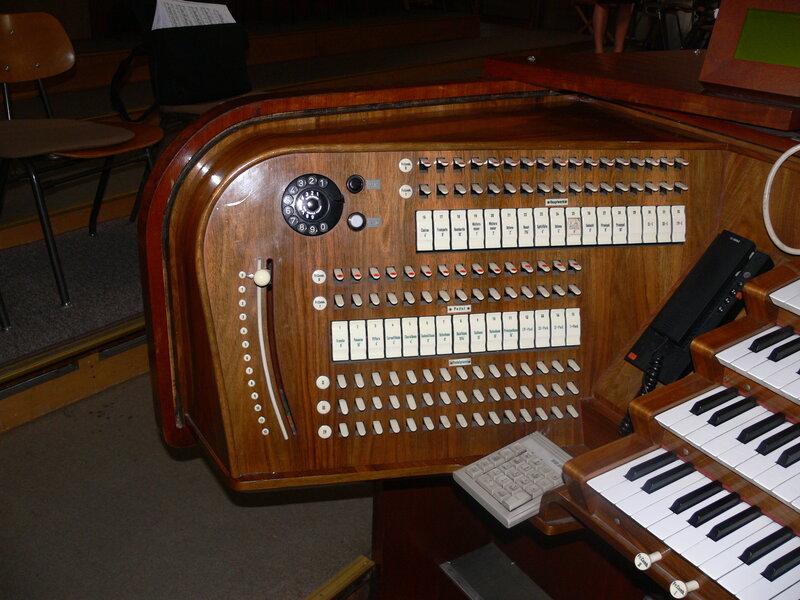 wooden organ console