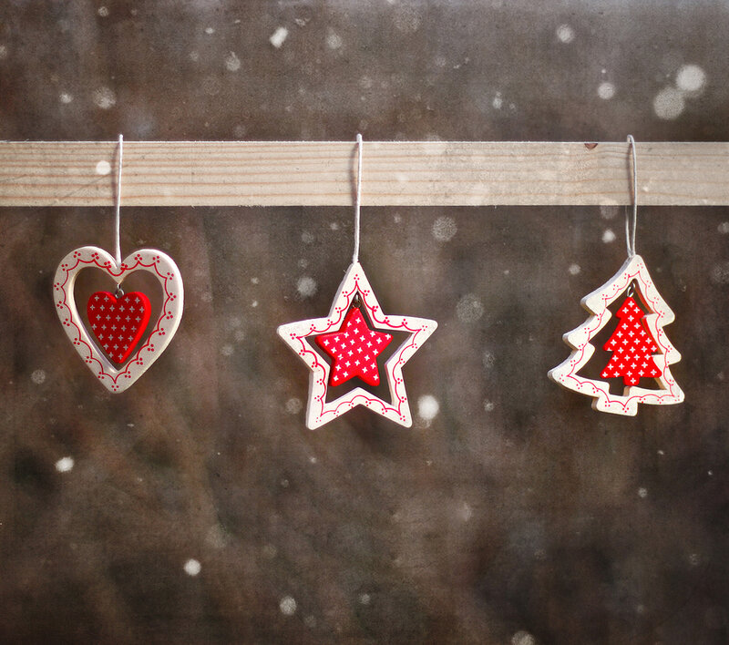 Wooden Ornaments on String