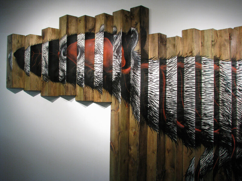 wooden panel animal art
