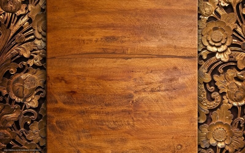wooden panel with carvings