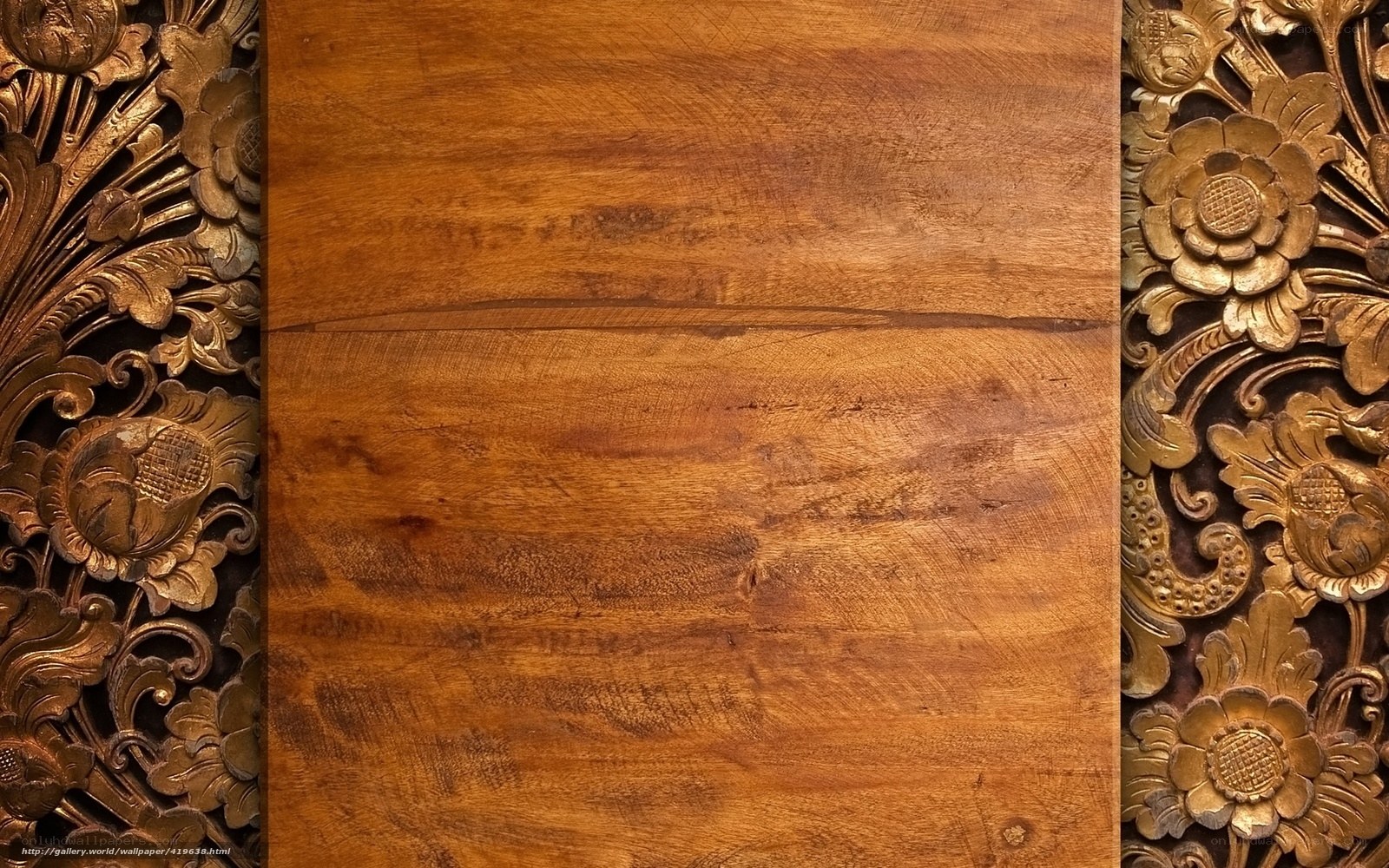 wooden panel with carvings