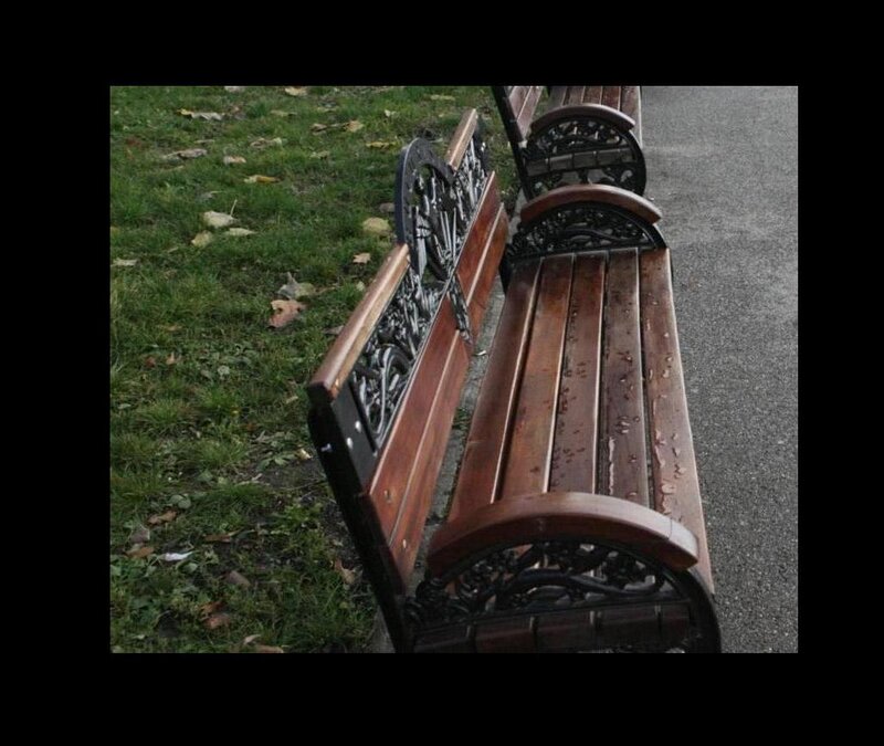 Wooden Park Bench