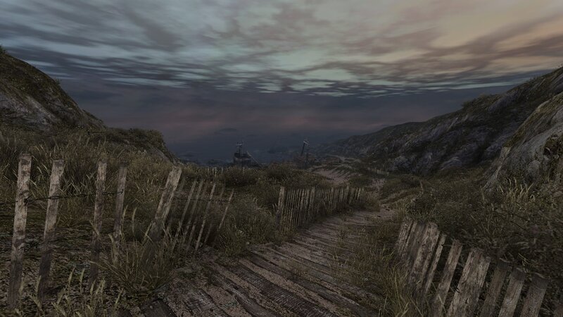 Wooden Path on Hillside