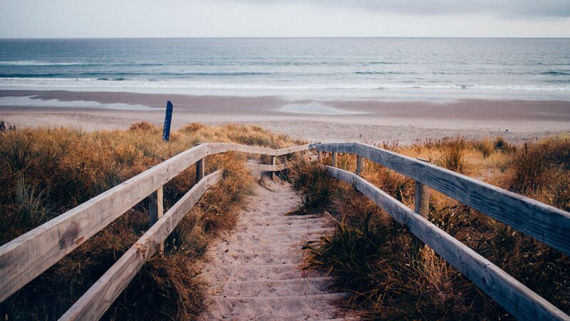 Wooden Path to Beach — Brown