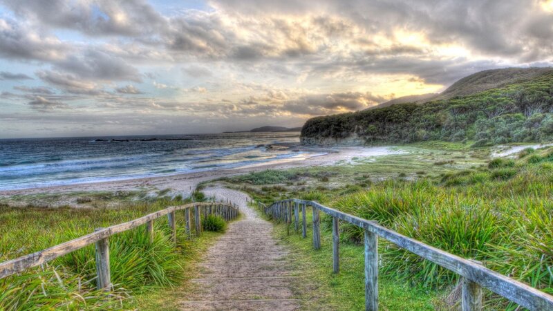 Wooden Path to Beach